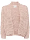 Forte Forte Open-knit Shawl Collar Cardigan In Powder