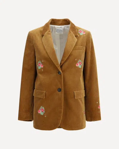 Forte Forte Forte_forte Bouquet Velvet Single-breasted Jacket With Embroidery In Brown
