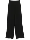 Forte Forte Straight Leg Trousers Elastic Waistband In Black