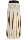Forte Forte Forte_forte Chevron-intarsia Knitted Midi Skirt In Beige