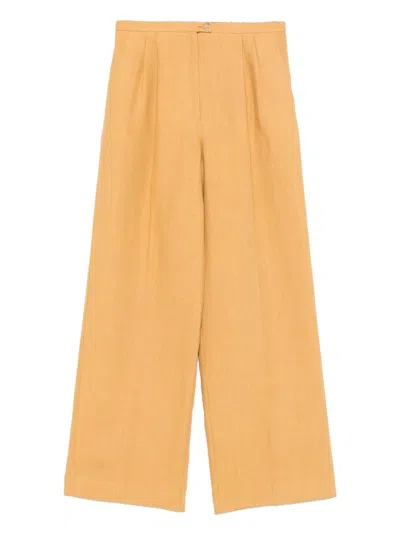 FORTE FORTE FORTE_FORTE CHIC LINEN CANVAS DARTED PANTS CLOTHING