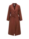 Forte Forte Linen Belted Coat Geometric Pockets