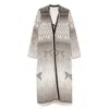 Forte Forte Textured Longline Coat Featuring Side Slits In Neutral