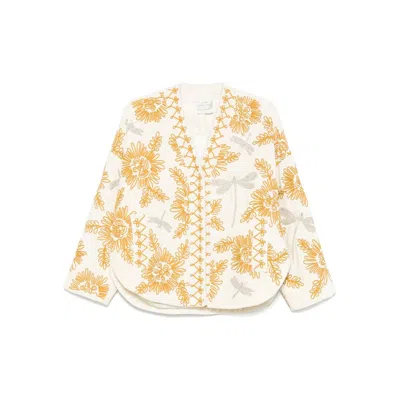 Forte Forte Floral Dragonflies Embroidered Jacket In Yellow