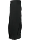 Forte Forte Satin Midi-skirt In Black