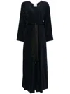 Forte Forte Semi-sheer Pleated Flared Dress In Blue