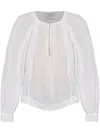 Forte Forte Silk And Cotton Blend Blouse With Button Detail In White