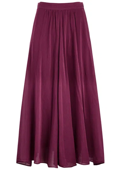Forte Forte Forte_forte Cotton-blend Voile Midi Skirt In Dark Purple