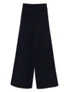 Forte Forte High-waisted Cotton Trousers Featuring Pockets In Black