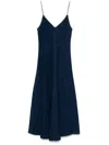 Forte Forte Cotton Denim Midi Dress With Frayed Edge
