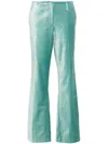 Forte Forte Forte_forte Cotton Viscose Stretch Velvet Trumpet Shaped Pants In Blue