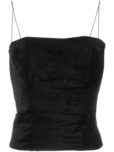 Forte Forte Forte_forte Cotton Viscose Velvet Bustier Top Clothing In Black