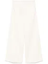 Forte Forte Wide-leg Cotton Trousers With Elastic Waistband In Beige