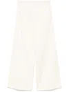 Forte Forte Wide-leg Cotton Trousers With Elastic Waistband In Beige