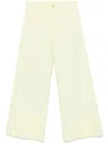 Forte Forte Wide-leg Cotton Trousers With Belt Loops In Yellow