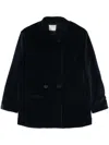 Forte Forte Double-breasted Corduroy Blazer In Blue