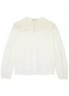 FORTE FORTE FORTE_FORTE CROCHET AND COTTON-BLEND VOILE BLOUSE