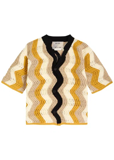 Forte Forte Forte_forte Crotchet Cotton-blend Cardigan In Multi