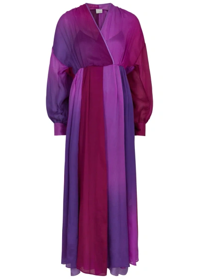 Forte Forte Forte_forte Dégradé Silk-georgette Maxi Dress In Purple