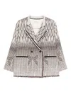 Forte Forte Geometric Patterned Double-breasted Jacket In Neutral
