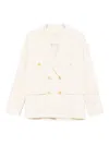 Forte Forte Double-breasted Tailored Jacket Featuring Flap Pockets In White