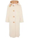 Forte Forte Faux-shearling Single-breasted Coat In Beige