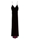 Forte Forte Dress In Plain Viscoseandsilk Velvet With Spaghetti Straps In Burgundy