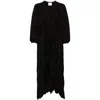 Forte Forte Forte_forte Plissé Satin Midi Dress In Black