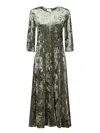 Forte Forte Long Velvet Olive Green Dress In Green