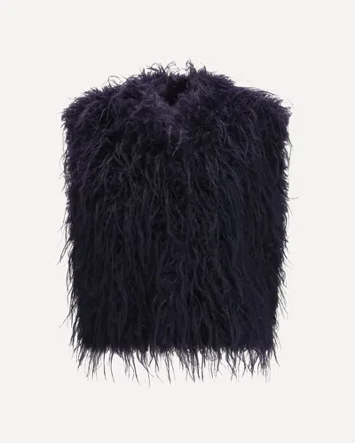 Forte Forte Eco Mongolia Faux Fur Vest In Blue