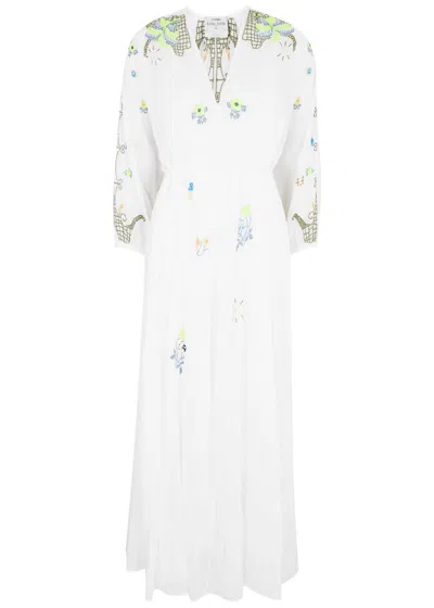Forte Forte Forte_forte Eden Embroidered Cotton-voile Maxi Dress In White