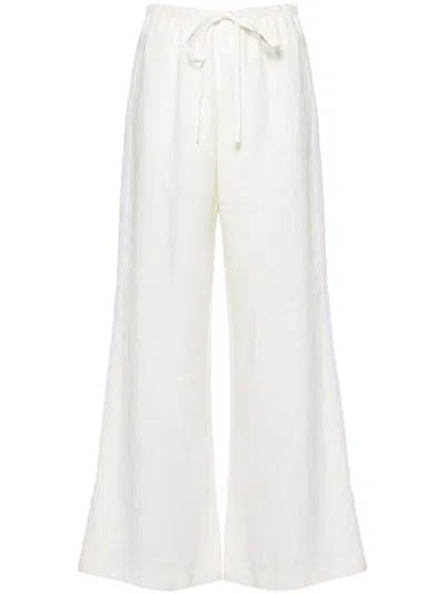 Forte Forte Elasticated Waist Linen Trousers In White