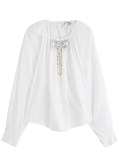 Forte Forte Forte_forte Embellished Cotton-blend Voile Blouse In White