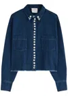 Forte Forte Cotton Denim Calvary Cropped Shirt In Indigo