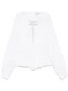 Forte Forte Embellished Neckline Blouse Ruched Detailing