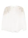 Forte Forte Cotton Blend Shirt With Embroidered Lace Detailing In White