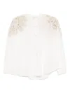 Forte Forte Cotton Blend Shirt With Embroidered Lace Detailing In White