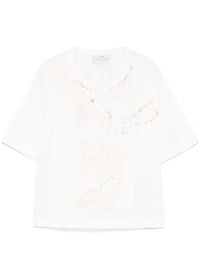 FORTE FORTE FORTE_FORTE EMBROIDERED COTTON T-SHIRT