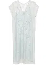 Forte Forte Embroidered Tulle Long Dress In Blue