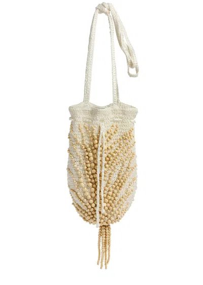 Forte Forte Forte_forte Emotions Bead-embellished Crochet Shoulder Bag In Cream