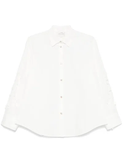 FORTE FORTE FORTE_FORTE "EN FLEUR" EMBROIDERY COTTON POPLINE SHIRT