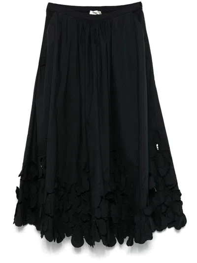 Forte Forte Forte_forte "en Fleur" Embroidery Cotton Popline Skirt