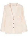 Forte Forte Single-breasted Crepe Cardigan In Nude & Neutrals