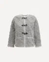 Forte Forte Forte_forte Faux Fur Coat With Divine Embroidery And Toggles In Gray