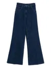 Forte Forte Wide-leg Denim Trousers Featuring Pockets In Blue