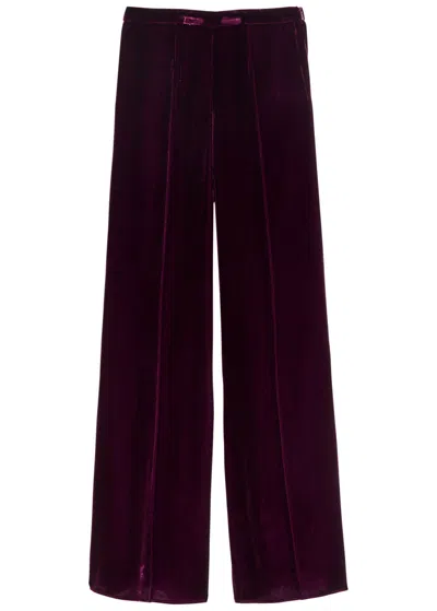 Forte Forte Forte_forte Flared-leg Velvet Trousers In Black