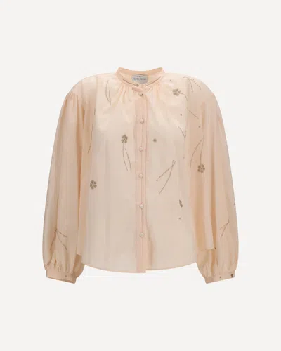 Forte Forte Fleurs Dorient Embroidered Shirt In Neutral