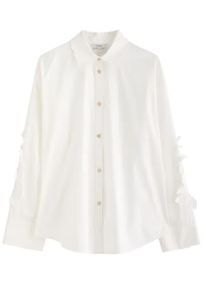 Forte Forte Forte_forte Floral-appliquéd Cotton-poplin Shirt In White