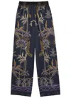 Forte Forte Forte_forte Floral-print Straight-leg Satin Trousers In Blue