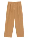 Forte Forte Fluid Cotton Bull Sartorial Low Waist Pants In Brown